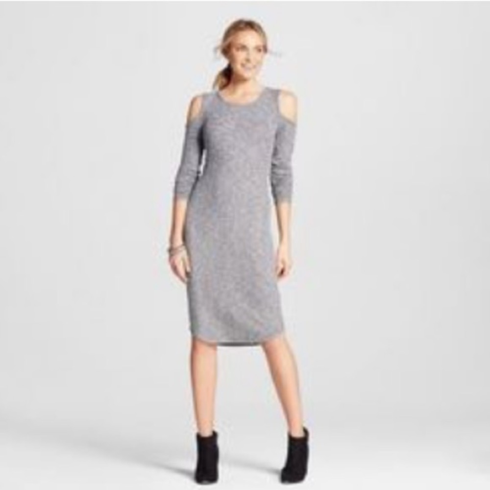 NWT Heather Gray Cold Shoulder Casual Dress